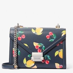 Michael Kors Whitney Medium Sequined Fruit Print Shoulder Crossbody Bag